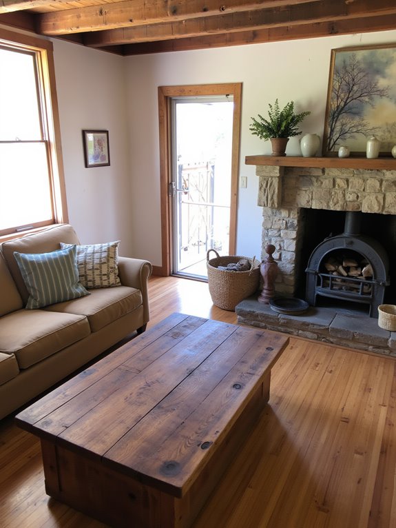 rustic wood for warmth