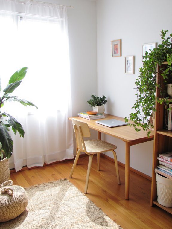 scandinavian inspired home office organization