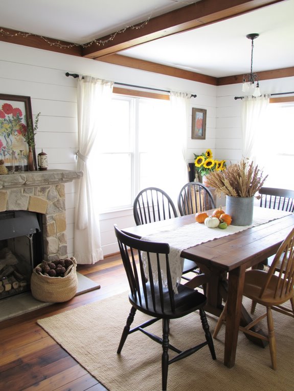 seasonal decor personalizes dining room