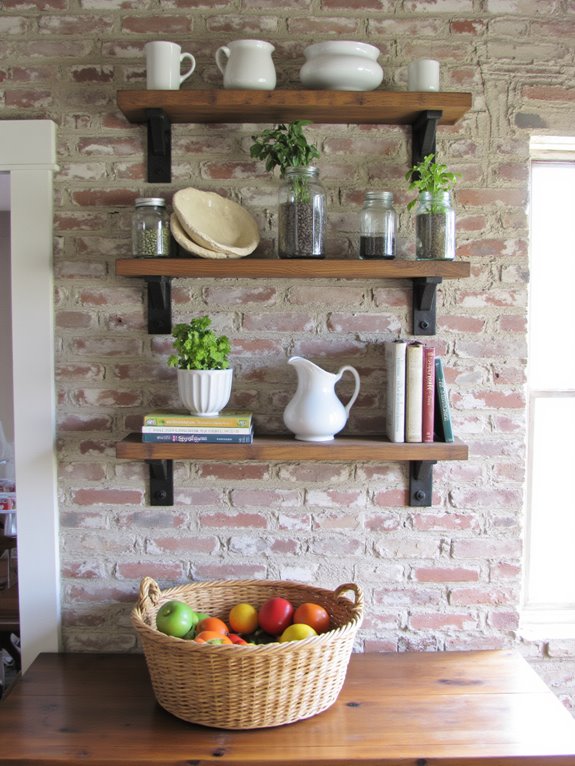 showcase decor with open shelving