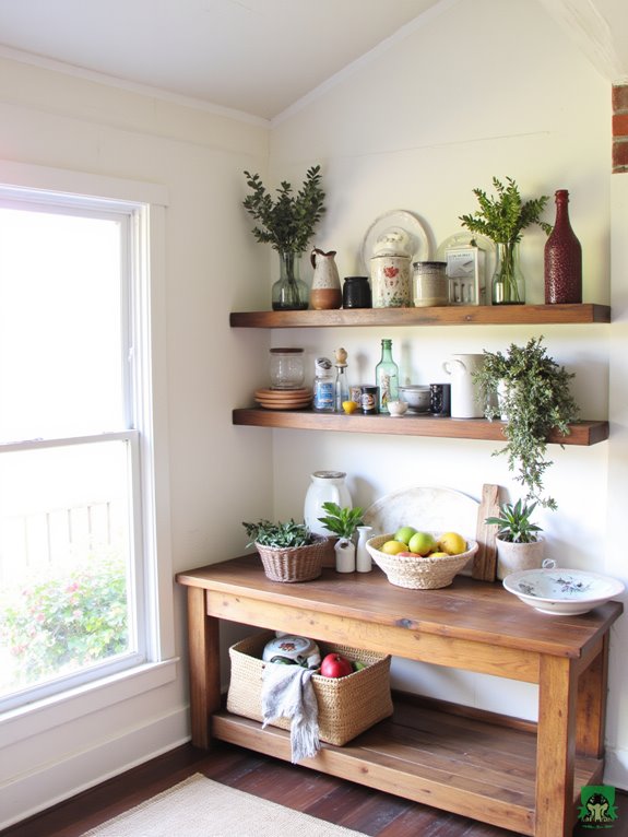 showcase dishes and decor