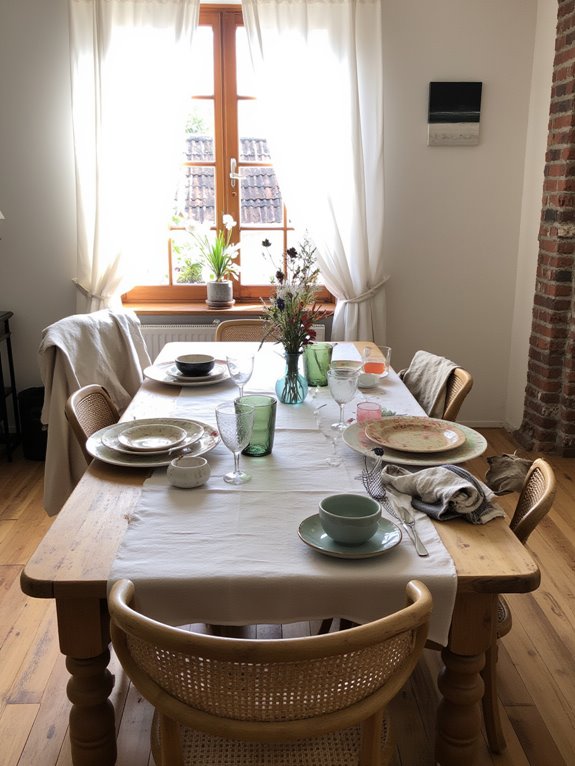 simple elegant dining setup