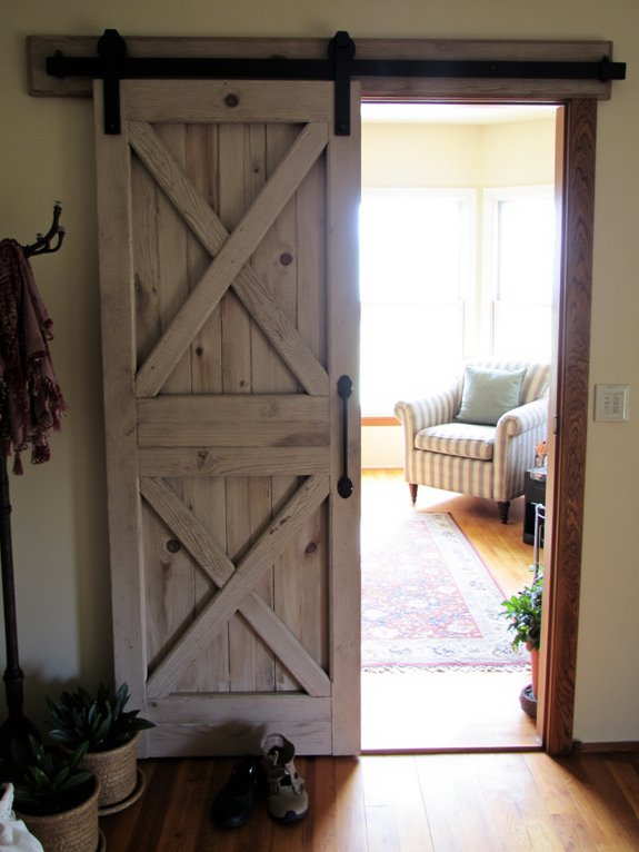space saving rustic barn doors