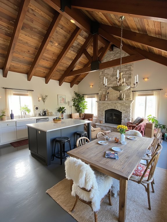 spacious airy interconnected living