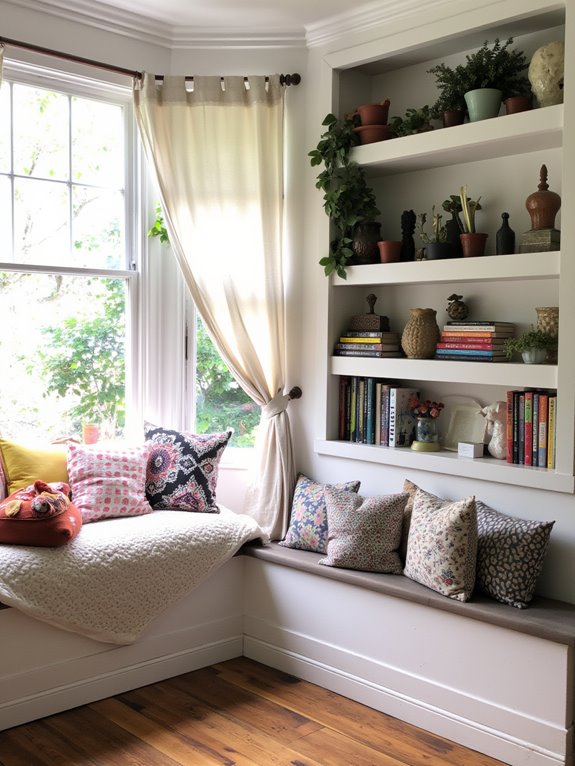 stylish bay window shelving