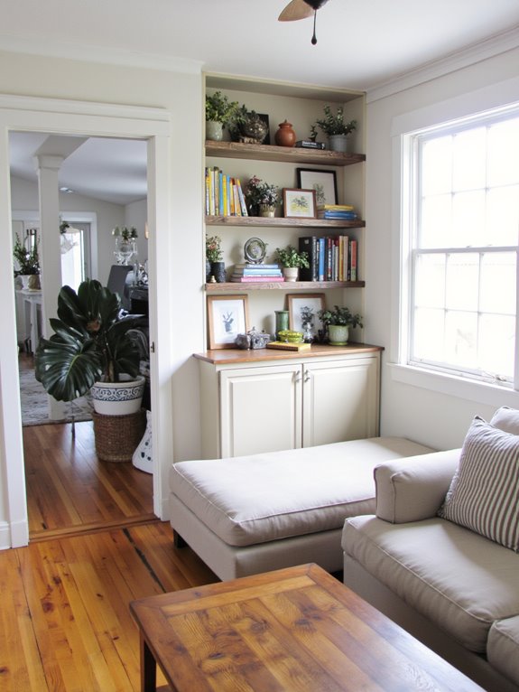 stylish built in shelving solution