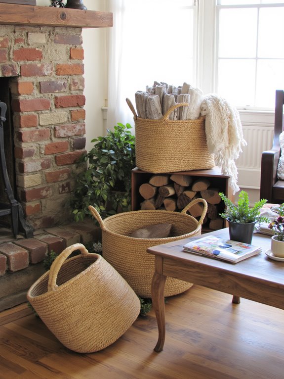 stylish woven basket storage
