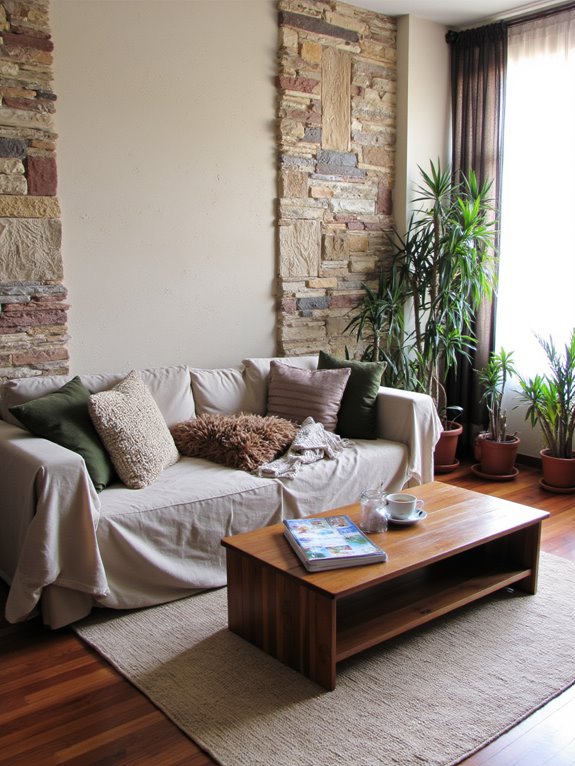 textured walls enhance ambiance