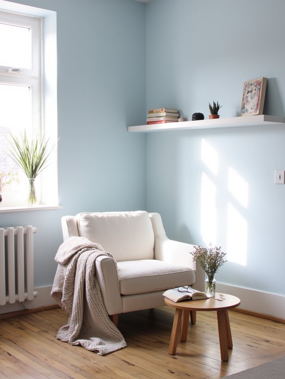 tranquil pale blue ambiance