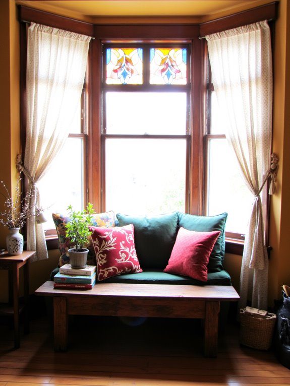 unique bay window treatments