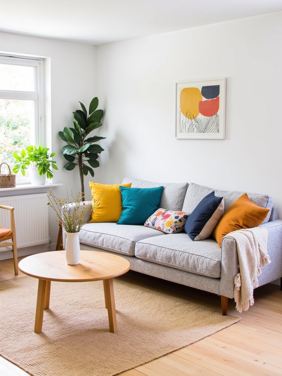 vibrant accents enhance neutrality