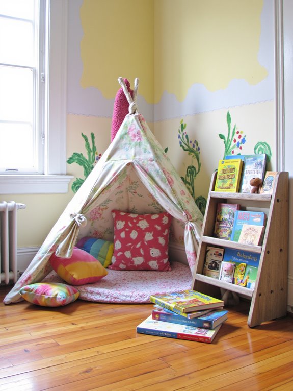 vibrant cozy reading nook
