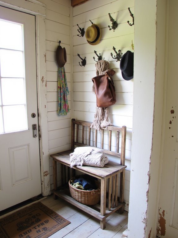 vintage hooks for entryway charm