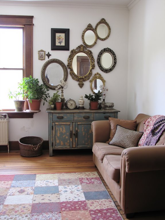 vintage mirrors enhance light