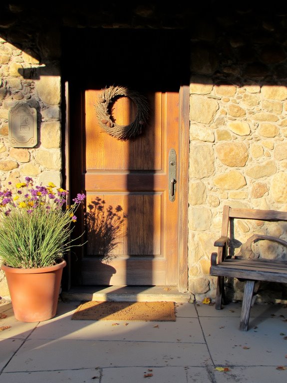 warm rustic farmhouse entryway