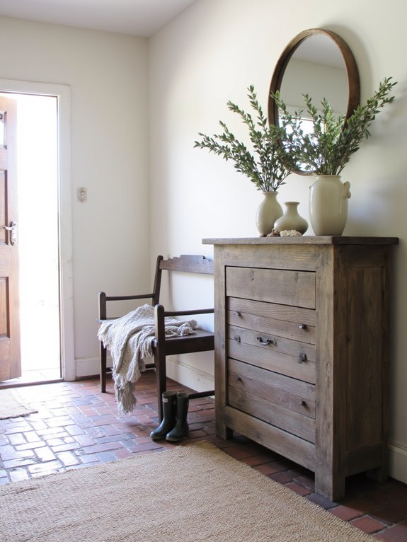 welcoming textured organized entryway