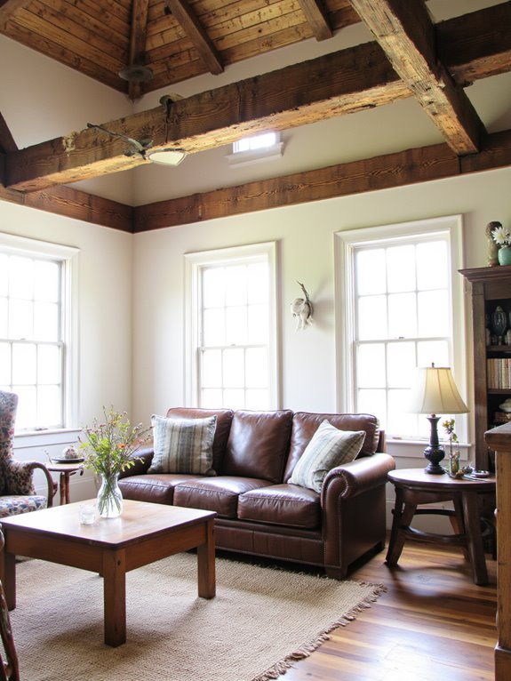 wood beams enhance interiors