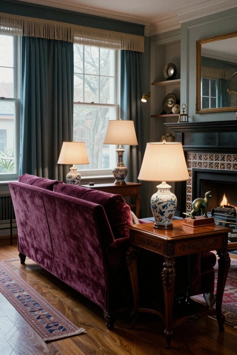 Layered Lamp Lighting Warms a Traditional Room