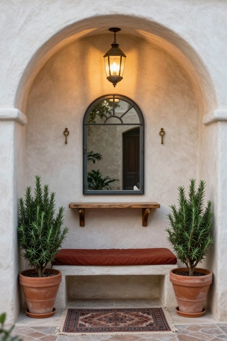 Simple Arched Entry Bench Nook