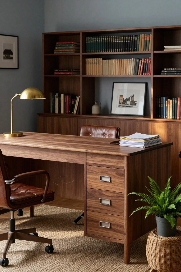 Solid Wood Desk for Cozy Home Offices