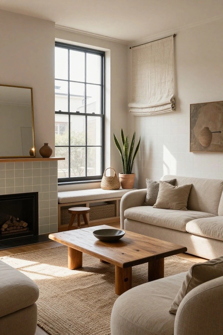 Rustic Wood Coffee Table in Neutral Rooms