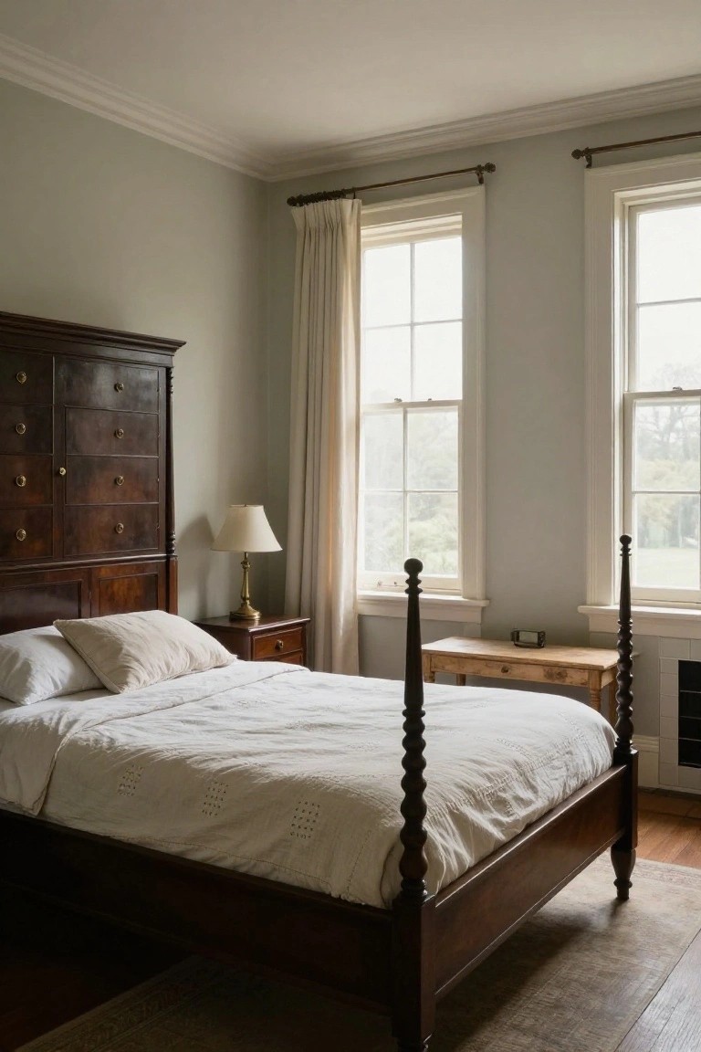 Four-Poster Beds Anchor Colonial Bedrooms