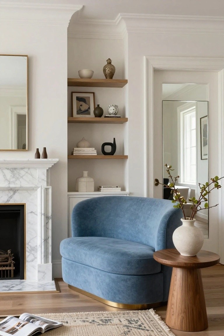 Reading Chair by the Fireplace