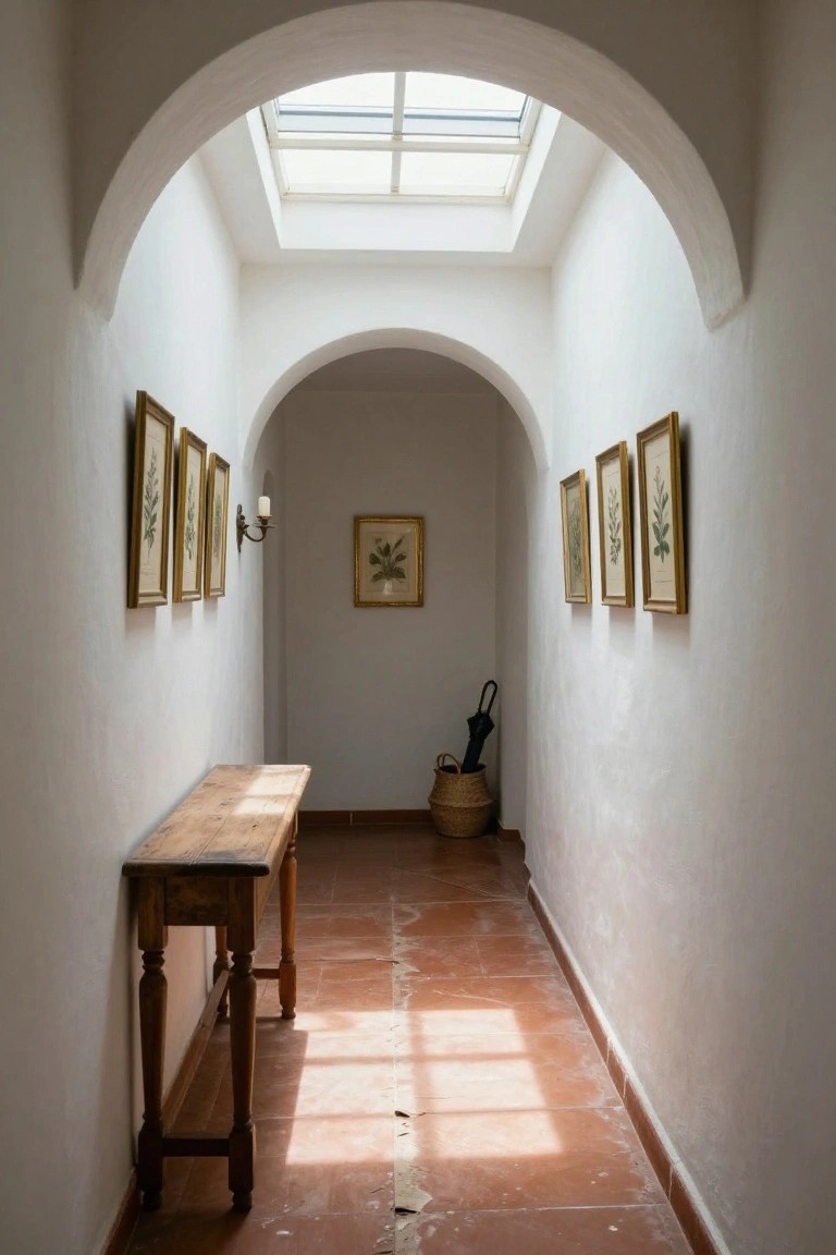 White Walls and Terracotta Floors