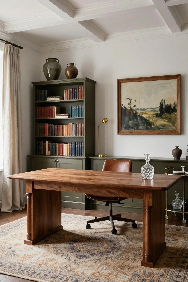 Farm Table Desk in the Home Office