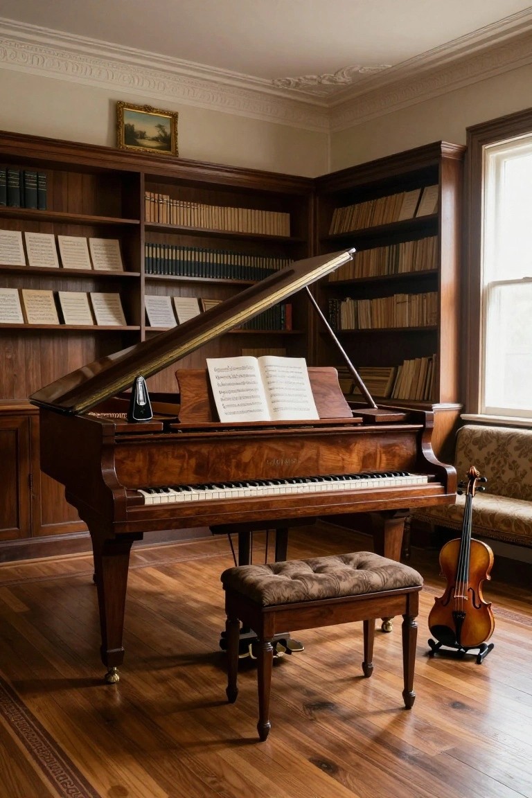 Grand Piano as Music Room Centerpiece