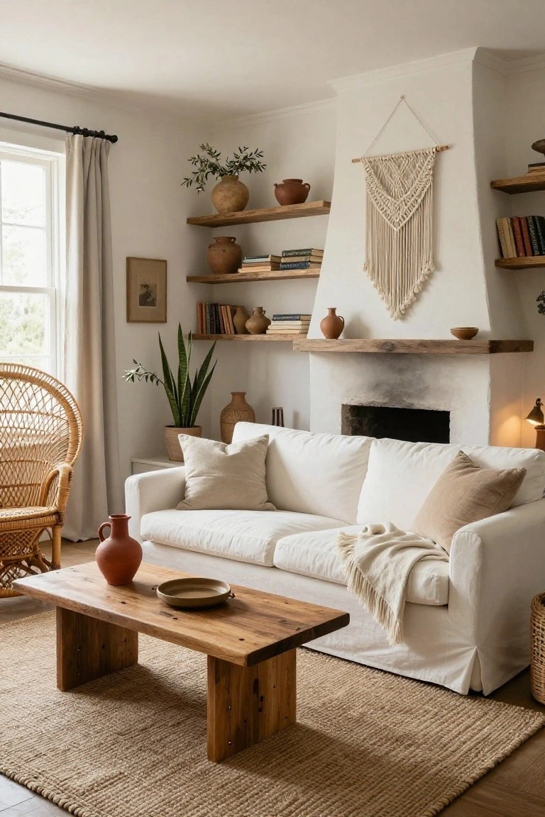 Rustic Wood Coffee Table Grounds Soft Living Rooms