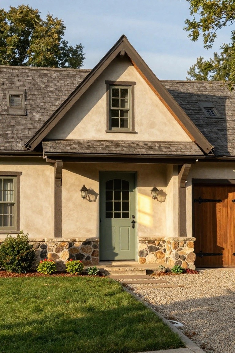 Rustic Covered Entry Porch