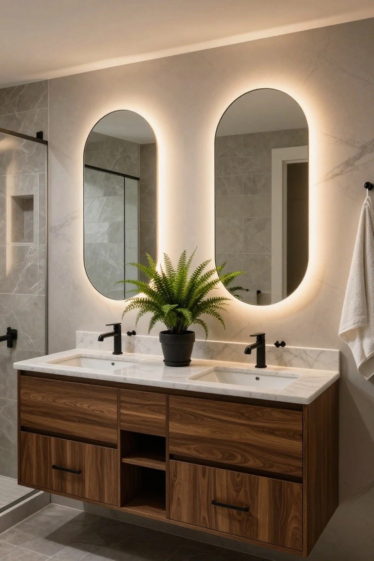 Double Sink Floating Vanity