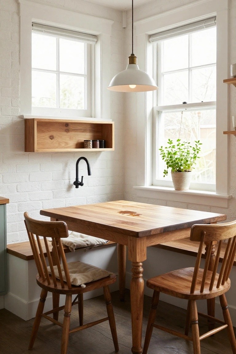 Cozy Kitchen Nook with Bench Seating