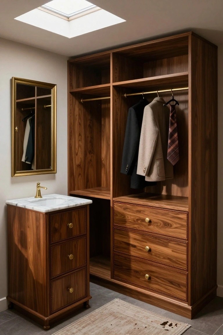 Walk-In Closet with Built-In Vanity