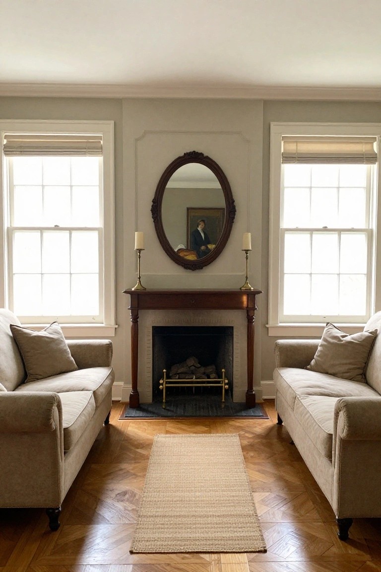 Facing Sofas Around the Fireplace