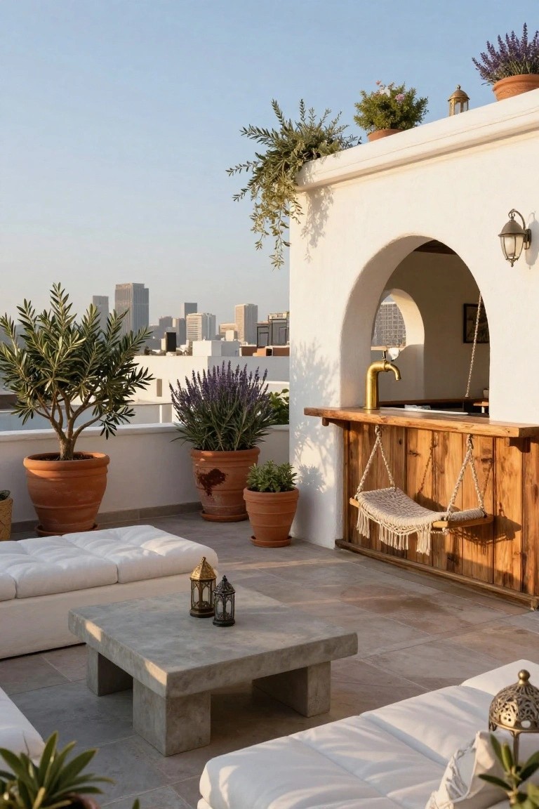 Casual Wooden Bar on the Terrace