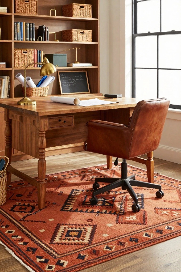 Terracotta Rugs Warm Farmhouse Offices