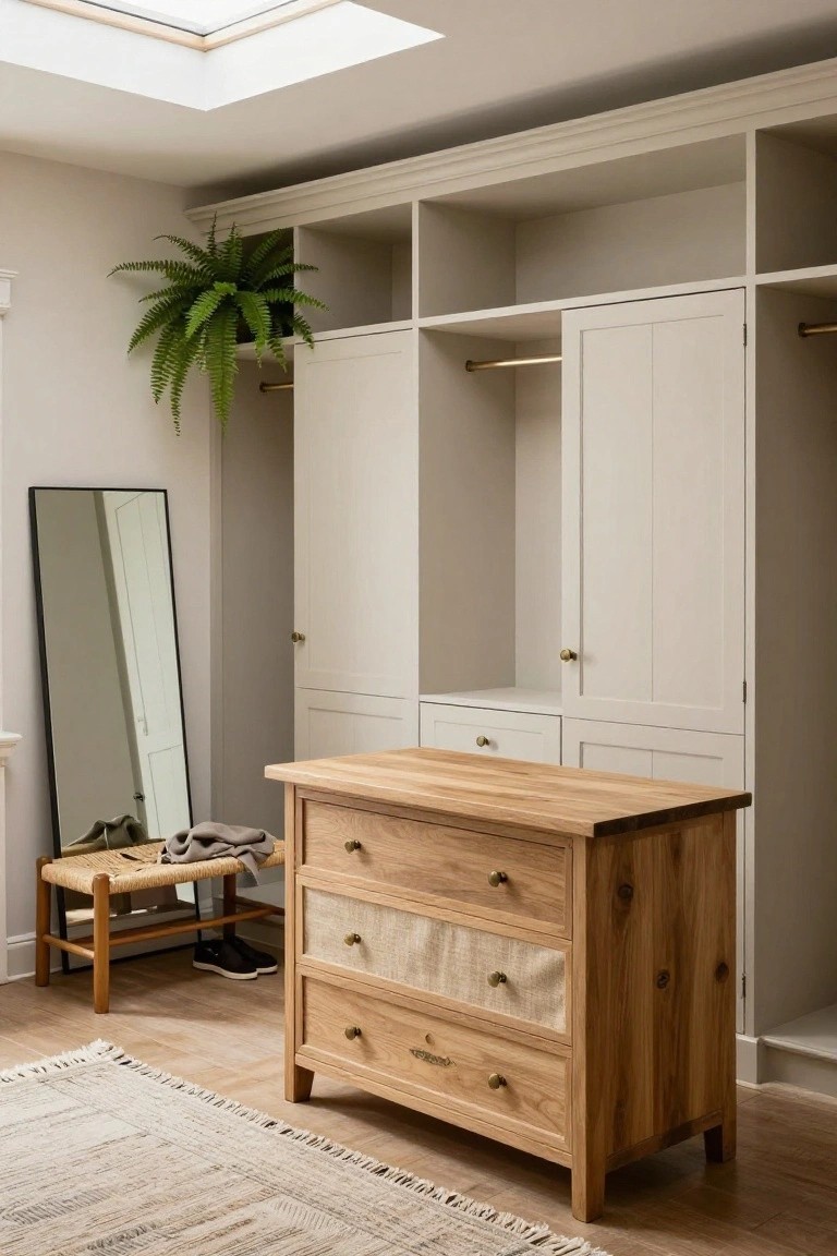Custom Closet with Oak Dresser