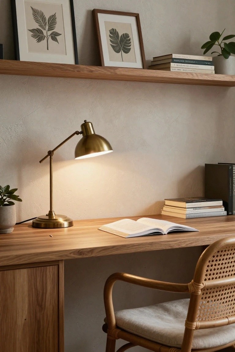 Warm Wood Home Office Nook