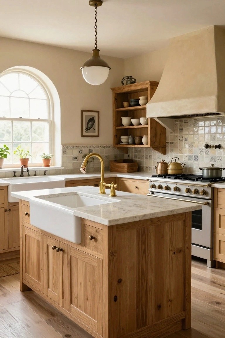Rustic Wooden Kitchen Island