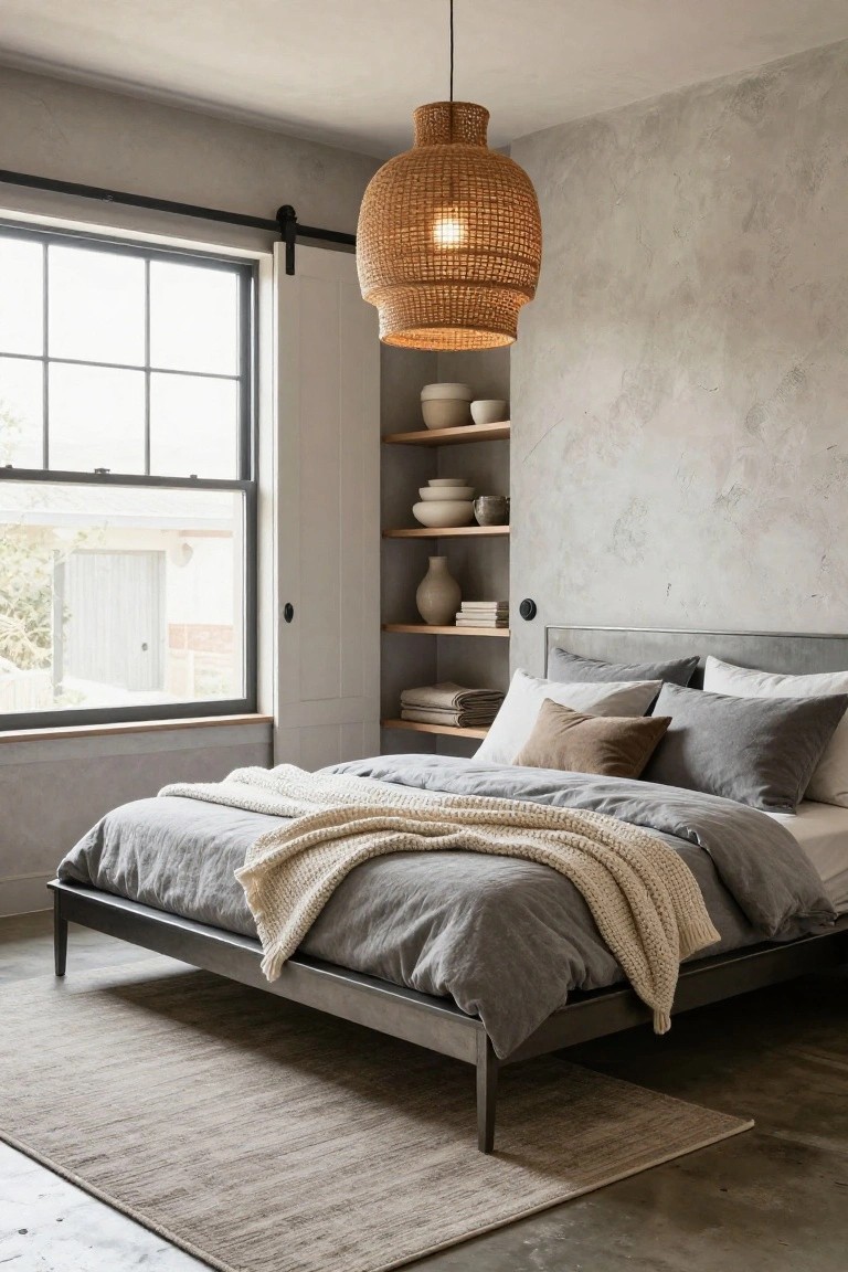Rattan Pendant Over the Bed